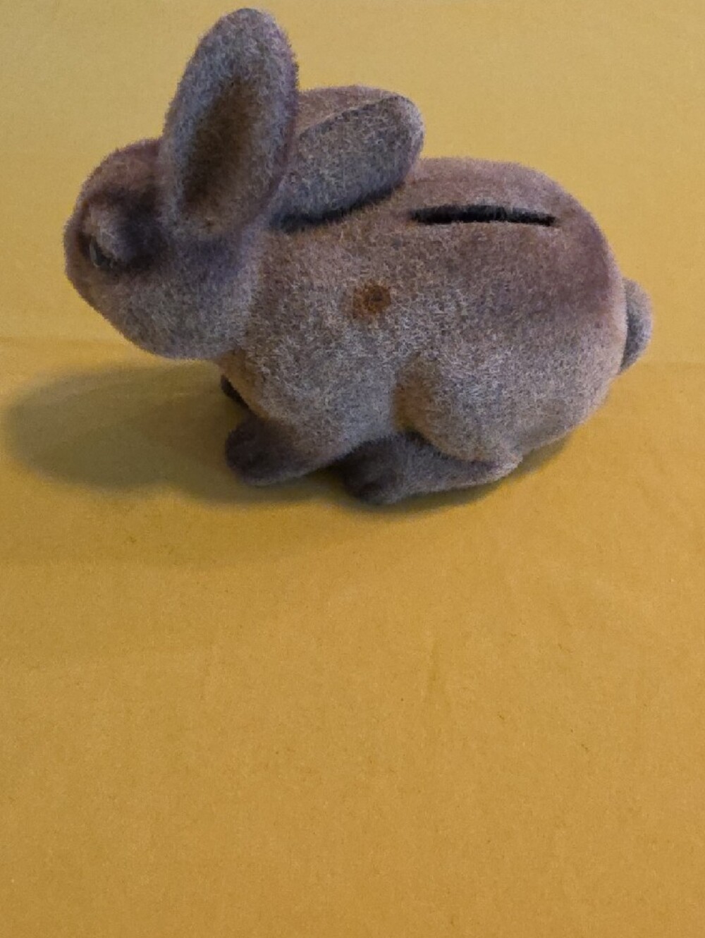 Vintage ▪︎ Fuzzy Flocked Bunny Coin Bank ▪ Good Condition ▪︎ Made In Hong Kong - Picture 4 of 15